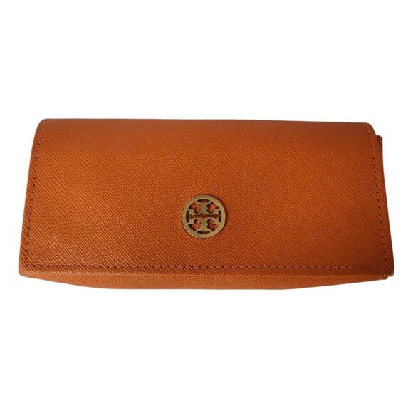 Tory Burch Glasses Sunglasses Case Glasses Case Authentic Orange / Gold - Picture 1 of 8